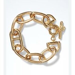 Banana Republic Gold Tone Toggle Chunky Bracelet
